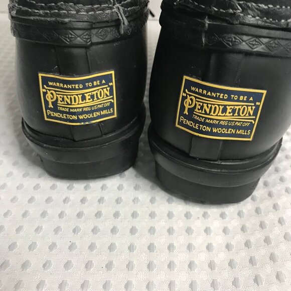 PENDLETON UNISEX INSULATED LEATHER RUBBER DUCK BOOT SIZE 6 [WOMENS SIZE 8] - Picture 3 of 10